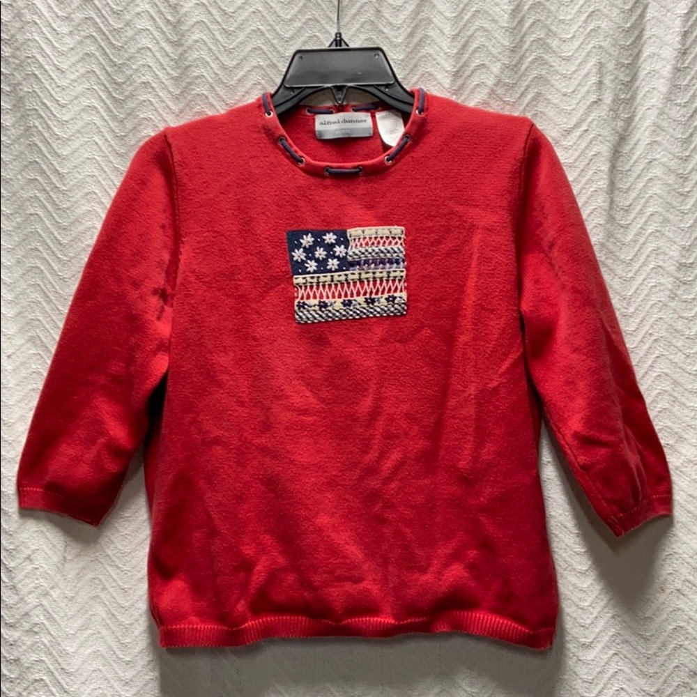 Alfred Dunner red small petite patriotic sweater